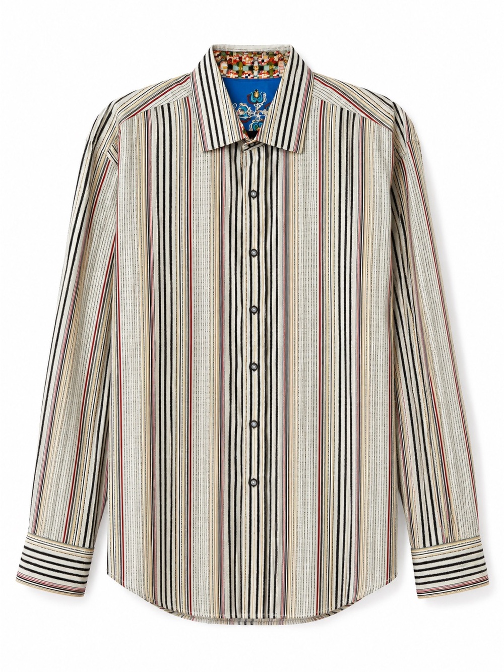 Robert Graham Multicolor Striped Flip Cuff Button Front Shirt 2XL